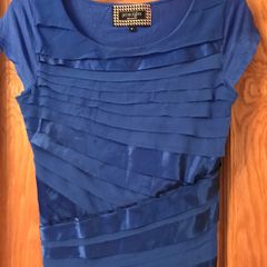 Ladies Principles royal blue layer effect top size 12