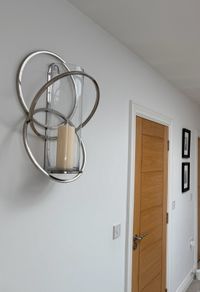 Modern Wall Sconce & Glass Hurricane Lamp