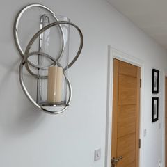 Modern Wall Sconce & Glass Hurricane Lamp