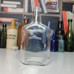 164 - Vintage Clear Glass Decorative Collectible Hennessy Bottle