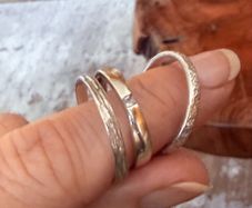 3 silver rings set