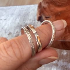 3 silver rings set