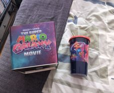 Super Mario Galaxy Movie Popcorn Tin and Drink