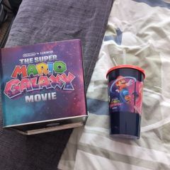Super Mario Galaxy Movie Popcorn Tin and Drink
