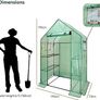 FREE EXPRESS SHIPPING Walk In Greenhouse With Shelves,Walk-In Plant Green House With Durable Green PE Cover, 3 Tiers 6 Shelves Stands with Ground Pegs & Ropes for Stability, 143x73x195cm Image 3