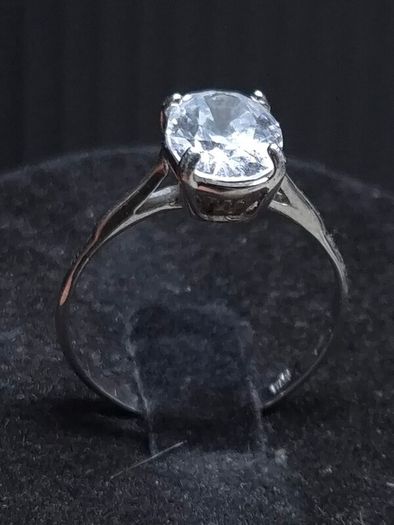 Vintage 18ct White Gold Solitaire Ring 750 Italy Size 54.5