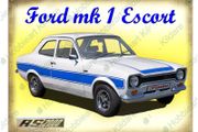 Ford Escort RS2000 mk1 tin metal sign "FREE POST"