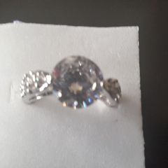 10KT White Gold Filled Solitaire Ring