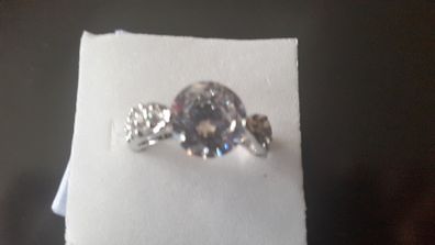 10KT White Gold Filled Solitaire Ring