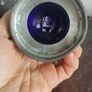 Pewter Condiment Set, blue glass and pewter design. mustard and salt Image 10