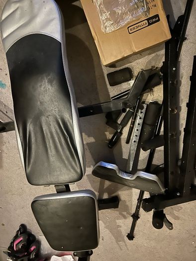 Pro Fitness Folding Workout Bench with Weights