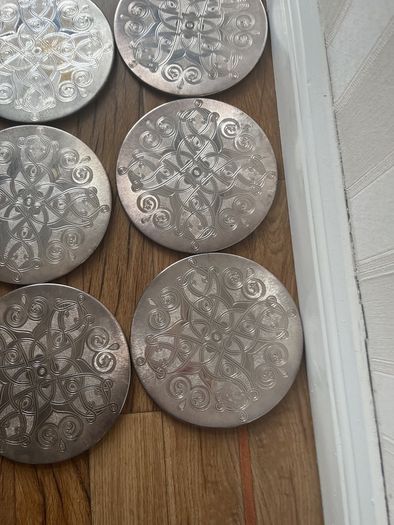 1970's Silver played Celtic design place mats set 6