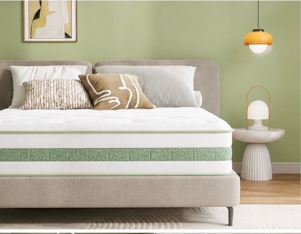 King Size Mattress Memory Foam Pocket Sprung Mattress, 150x200x25cm Hybrid Mattress, Medium Firm, 7-Zone Support, Edge Support, Motion Isolation