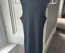 Black Ribbed Dress - Size S