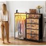 Chest of Drawers Bedroom with Hanging Rail, with LED Lighting and Power Socket Image 3