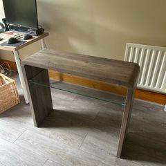 Grey Console Table with glass shelf