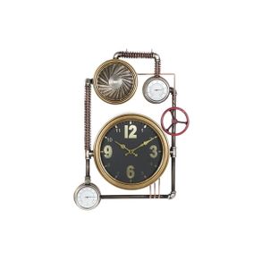Industrial Wall Clock with Valves and Decorative Pipes