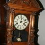 Antique Wood Carved P.H. S. 1800s Mantel Clock (in working order -  the clock doesn't ring) 21,5" x 11" Image 5