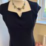 Hobbs Black Capped Sleeves / Shift Dress Fully Lined - Size 10 Image 2
