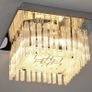 Modern Raindrop K9 Crystal Chandelier, Flush Mount Ceiling Light Fixture, Square Pendant Lamp, 4 G9 Bulbs Required, 32W x 20H cm, for Living Room, Bedroom, Study Room, Silver Image 7