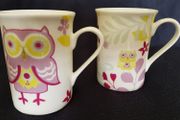 Pair of china owl mugs