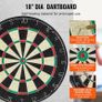 Dartboard and Cabinet Set, Ready-to-Play Bundle Official Size Dartboard Cabinet, Steel Tip Dart Hideaway Cabinet, Features LED Light Image 6