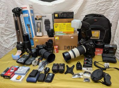 Nikon Pro Digital & 35mm Film Photography Kit - Nikon D610 & F50 + 4 Lenses & Studio Accessories
