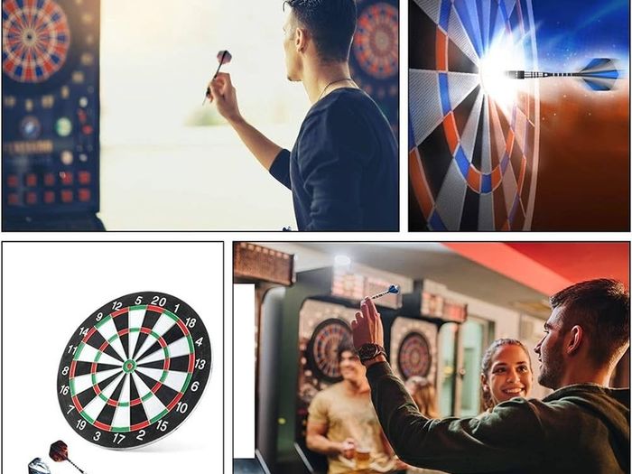 Steel Darts Set, Professional 23g Darts Tip with Non-Slip Stainless Steel Shaft, Poly Flights, PVC Shafts, Dart Sharpener, Rubber Rings, Flight Protecter, with Gift Box