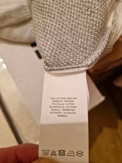 Grey/white oversized check jumper