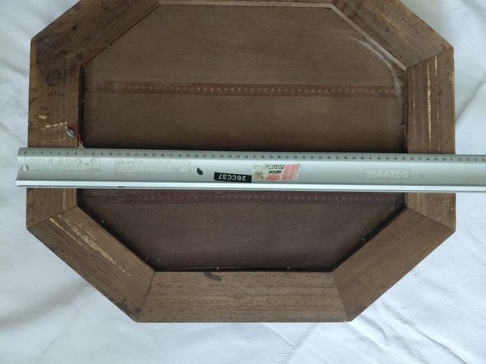 Antique French mirror wooden frame octagon shape