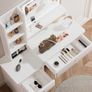 Dressing Table with LED Mirror and Adjustable Lights, 90cm White Vanity Desk Image 4