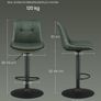 Bar Stools Set of 2 with Backrest  Green Black Grey Brown Image 5