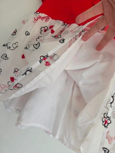 Like New Mayoral Dress with Hearts and Flowers - 3years