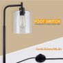 Led Floor Lamp,Modern Standing Lamp with Hanging Glass Shade,Eye-Care Metal Reading Floor Light,Industrial Warm White Floor Lamps for Living Room,Office,Black 6W A60,E27 Edison Bulb Included (FREE POSTAGE) Image 5
