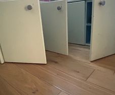 Free corner wooden storage unit