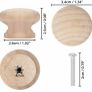 Round Unfinished Wood Knobs with Screws (20 Pack) - 3.4 x 2.5cm / 1.34 x 0.98 Inches - Natural Wooden Birch Door Knob Hardware - Furniture Cabinet, Wardrobe, Cupboard & Drawer Pull Handles Image 5