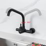 Ibergrif Wall Mounted Kitchen Tap Single Lever Mixer Tap 360 dagree Rotation Image 3