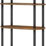 5-Tier Bookshelf, Bookcase with Metal Frame, Floor Standing Book Shelf, Arched Storage Shelf for Living Room, Office, 43 x 30 x 176 cm, Rustic Brown and Black Image 6