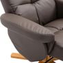 Relax Armchair with Footstool, Storage, Padded TV Chair with Reclining Function, 360 Swivel TV Chair for Bedroom, Living Room, Artificial Leather, Brown Image 7