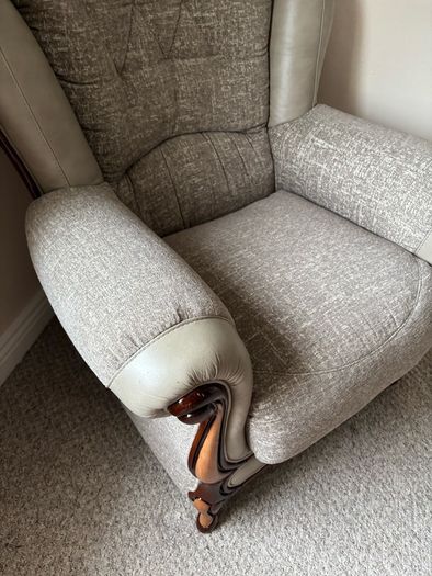 Beige fabric armchair