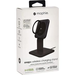 Mophie Wireless Qi Charging Stand 15W snap+ with 15W UK USB C Plug - Black, New