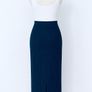 Zara Navy Knit Midi Skirt, Size M, New with Tags Image 2