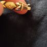 1980's vintage 14k gold necklace with XO diamond cut with latch and matching ring Image 4