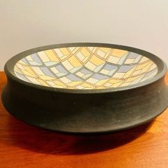 Original Peter Meanley Post-Modern Geometric studio ceramic bowl