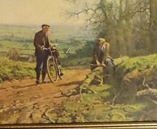 Large vintage country scene framed picture