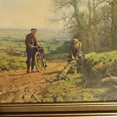 Large vintage country scene framed picture
