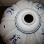 Vintage White and blue hand painted ceramic Ceiling Lampshade Image 5
