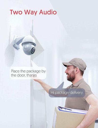 CCTV camera Victure Security Camera Outdoor 1080P for Home Security with Pan/Tilt 360 View Night Vision IP66 Waterproof Smart Motion Tracking Compatible with IOS/Android