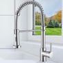 Kitchen Sink Mixer Tap, Spring Kitchen Faucet with Pull Down Sprayer, 2 Spray Modes High Arc Single Handle Lever Kitchen Tap MULTIPLE COLOURS AVAILABLE (FREE POSTAGE) Image 3