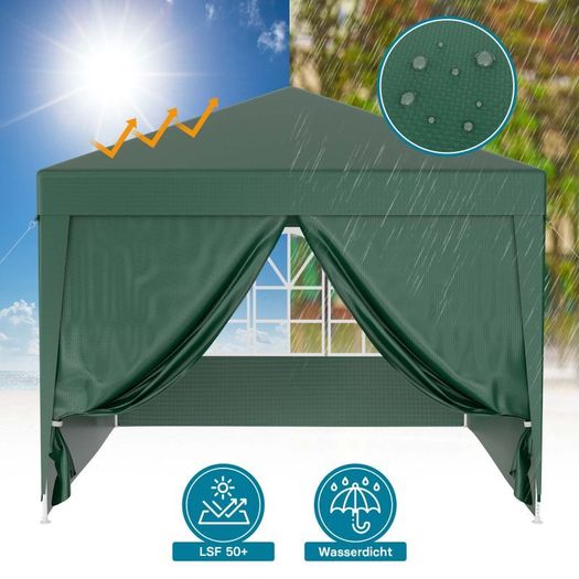 Waterproof 3x3m Gazebo with 4 Side Walls